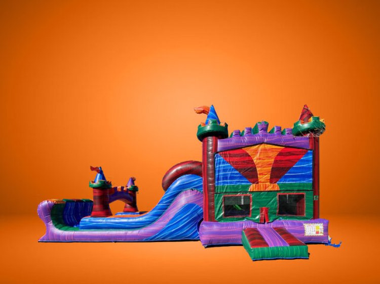 Majestic Jeweled Castle Bounce Double Slide 